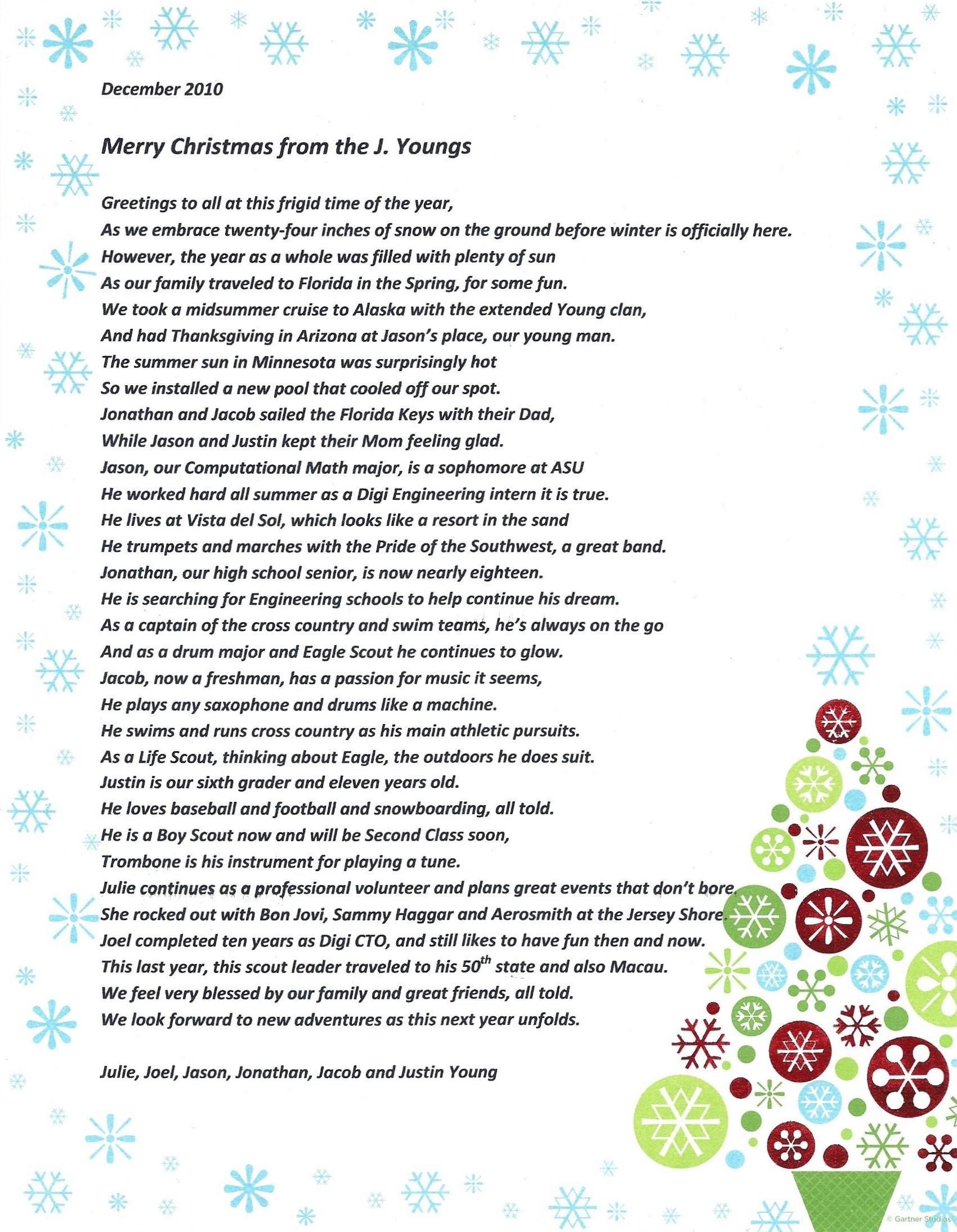 Holiday Letters 2010