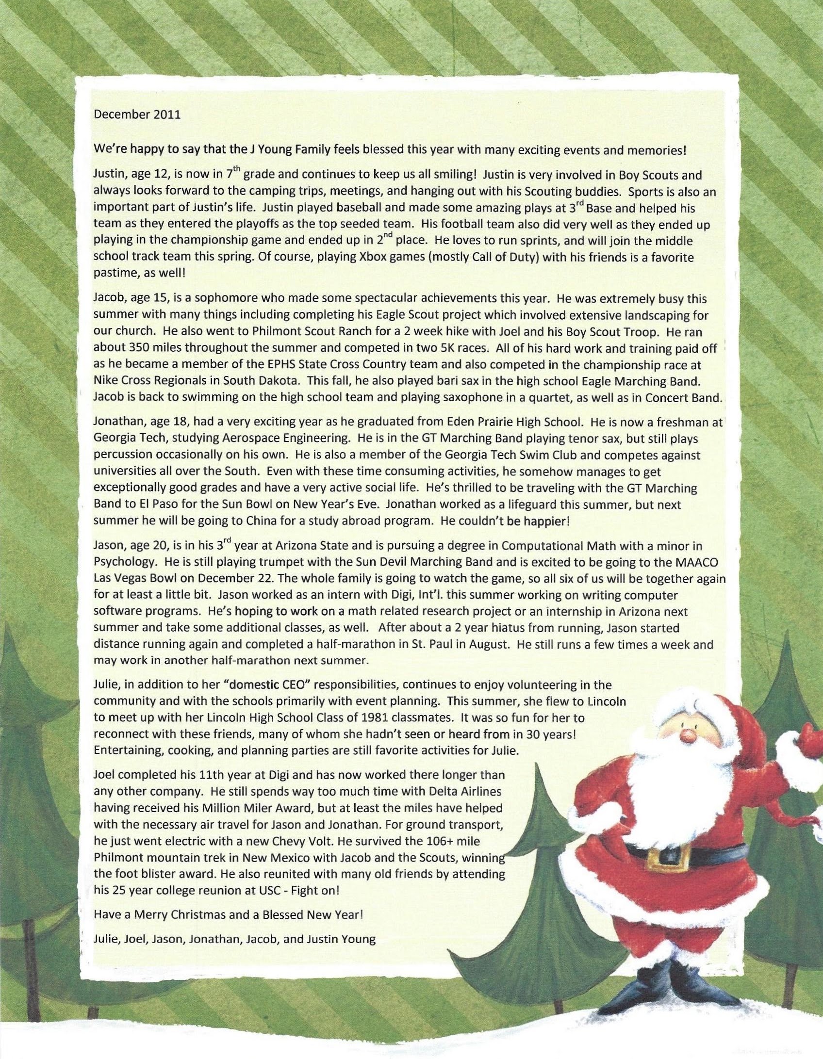 Holiday Letters 2011