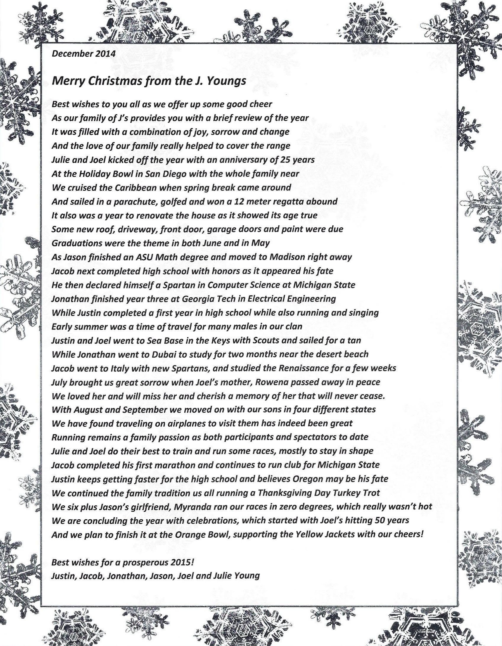 Holiday Letters 2014