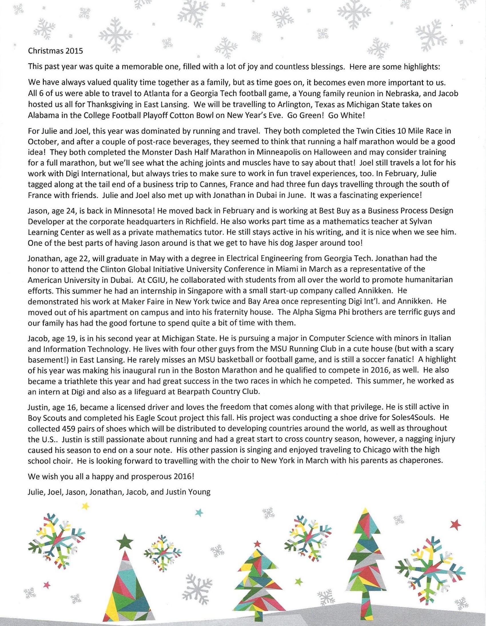 Holiday Letters 2015