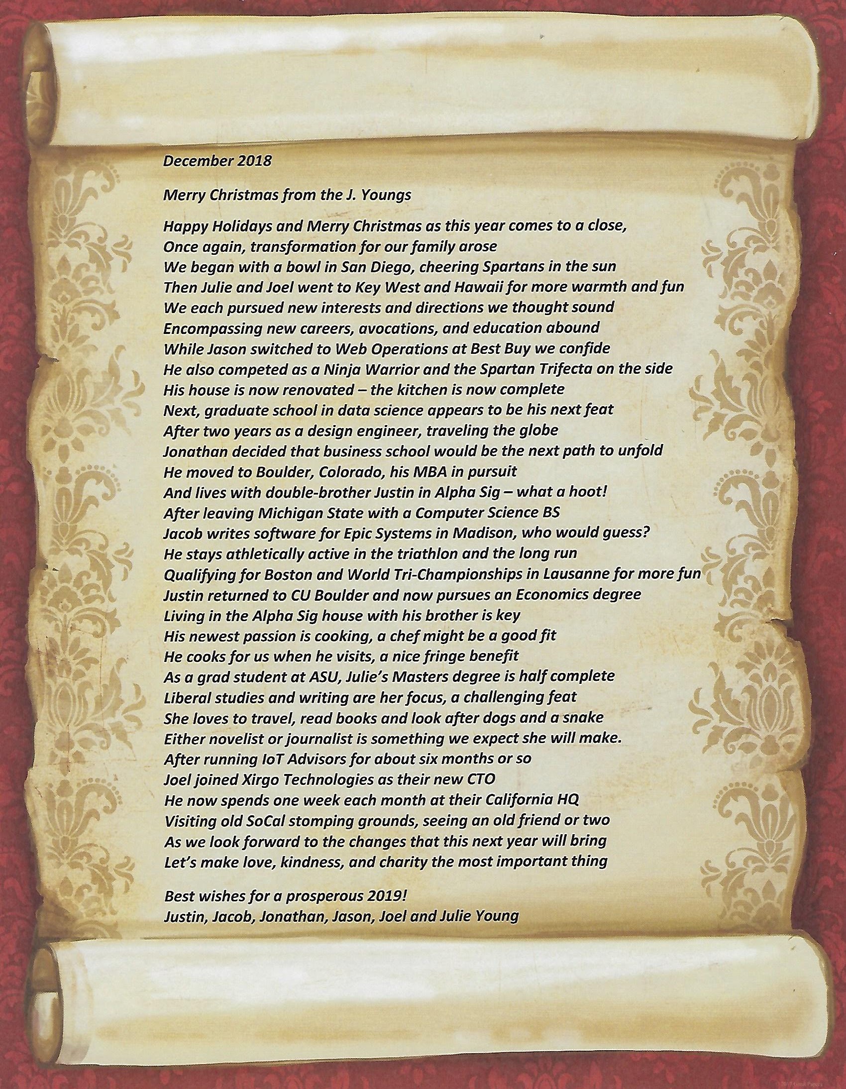 Holiday Letters 2018