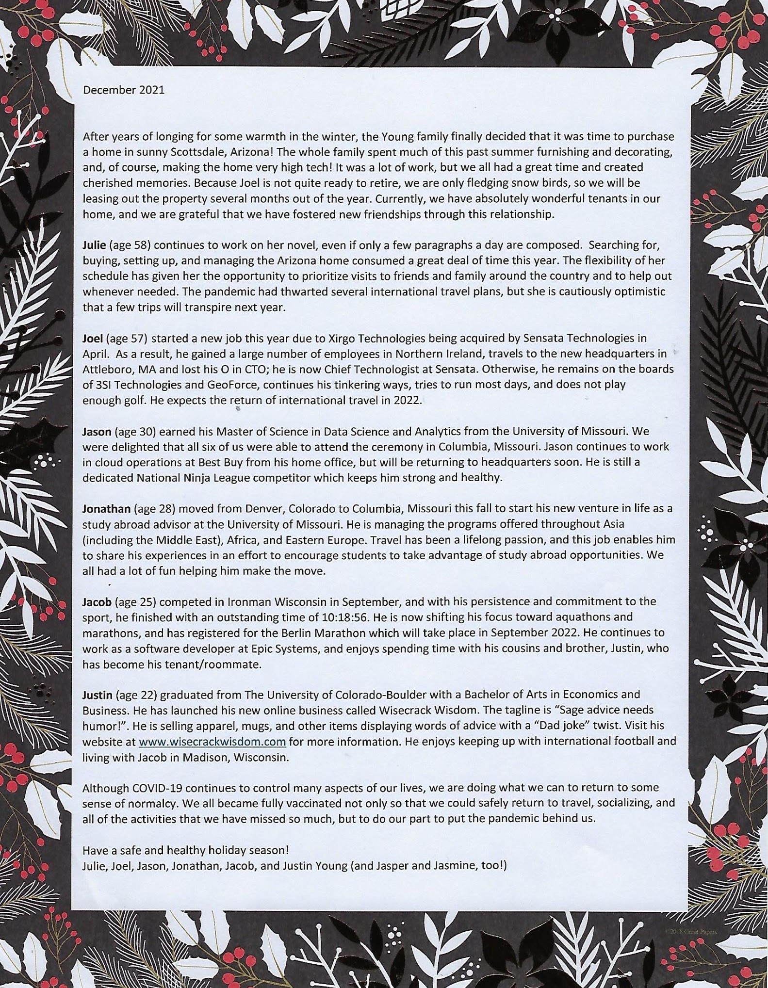 Holiday Letters 2021