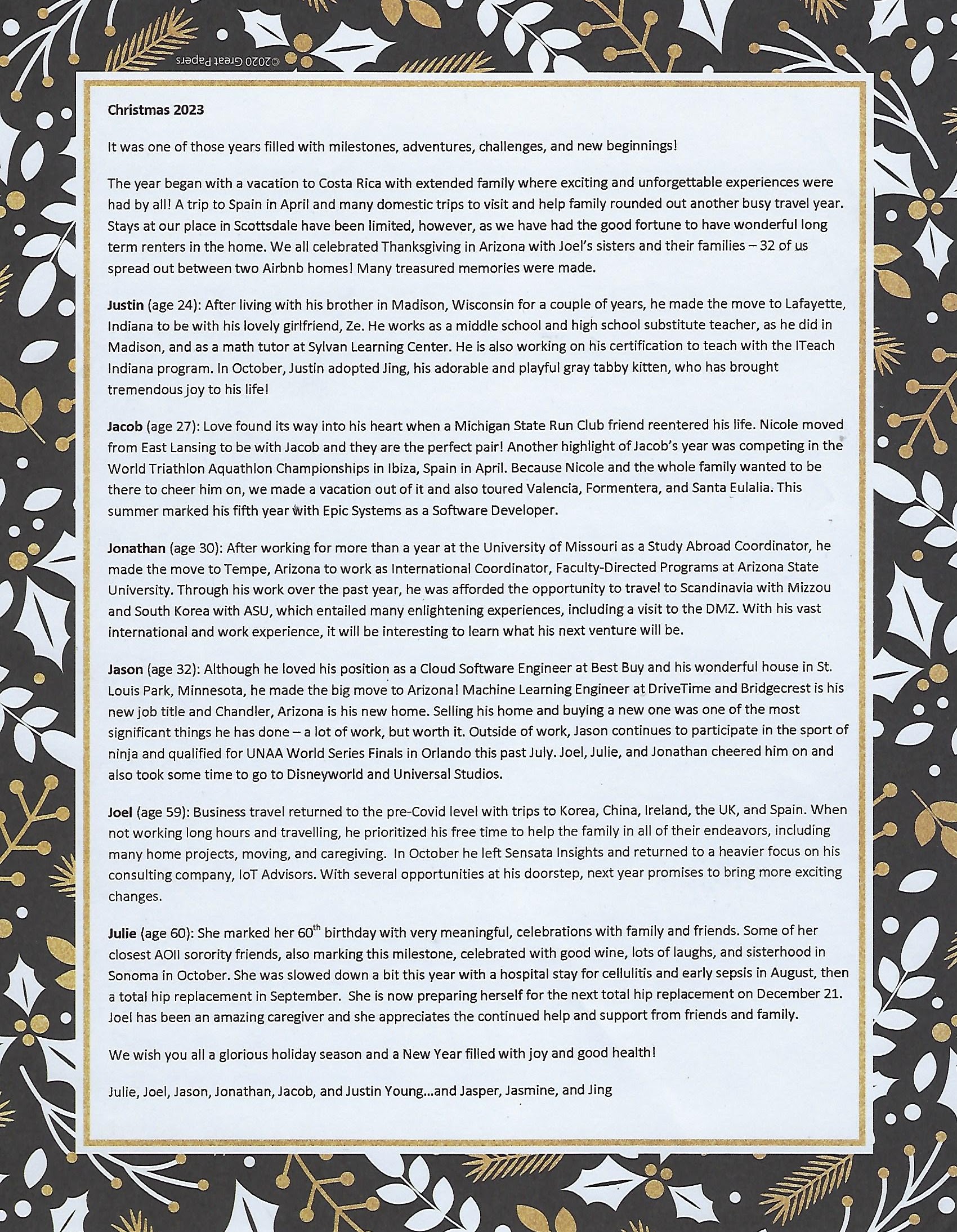 Holiday Letters 2023