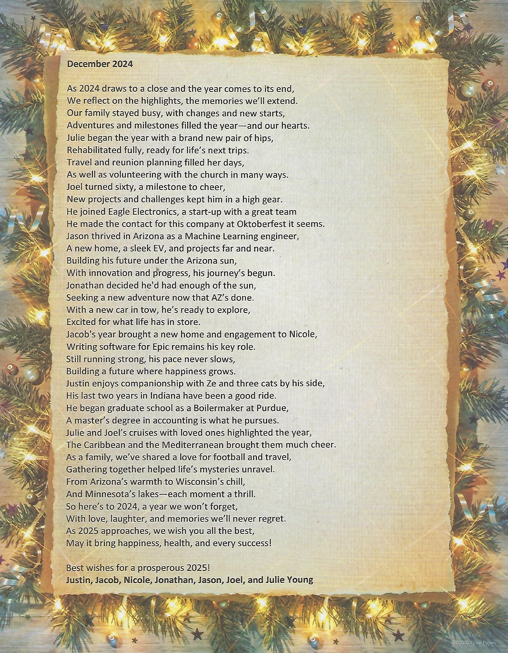 Holiday Letters 2024